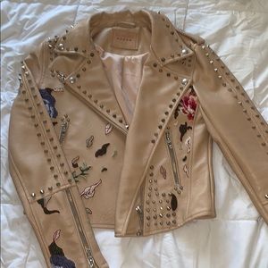 BLANKNYC LEATHER FLORAL JACKET